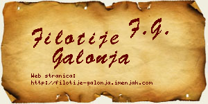 Filotije Galonja vizit kartica